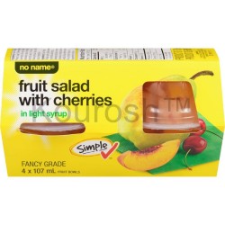 Fruit salad with cherries in light syrup 4 x 107 mL No Name