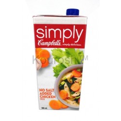 Chicken broth simply no salt 946 ml campbells