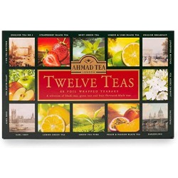 AHMAD TEA VARIETY GIFT BOX, 60 FOIL ENVELOPED TEABAGS, TWELVE TEAS, 1 COUNT