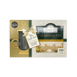 Ahmad Cardamom Tea Gift Set (100 Tea Bags & Glass)